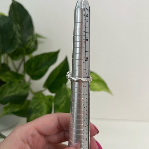 Sterling Silver Cubic Zirconia & Blue Sapphire Filigree Ring, Size 5.5 - Picture 12 of 16